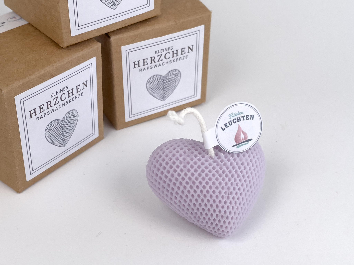 Herzchen-Kerze in Geschenkverpackung