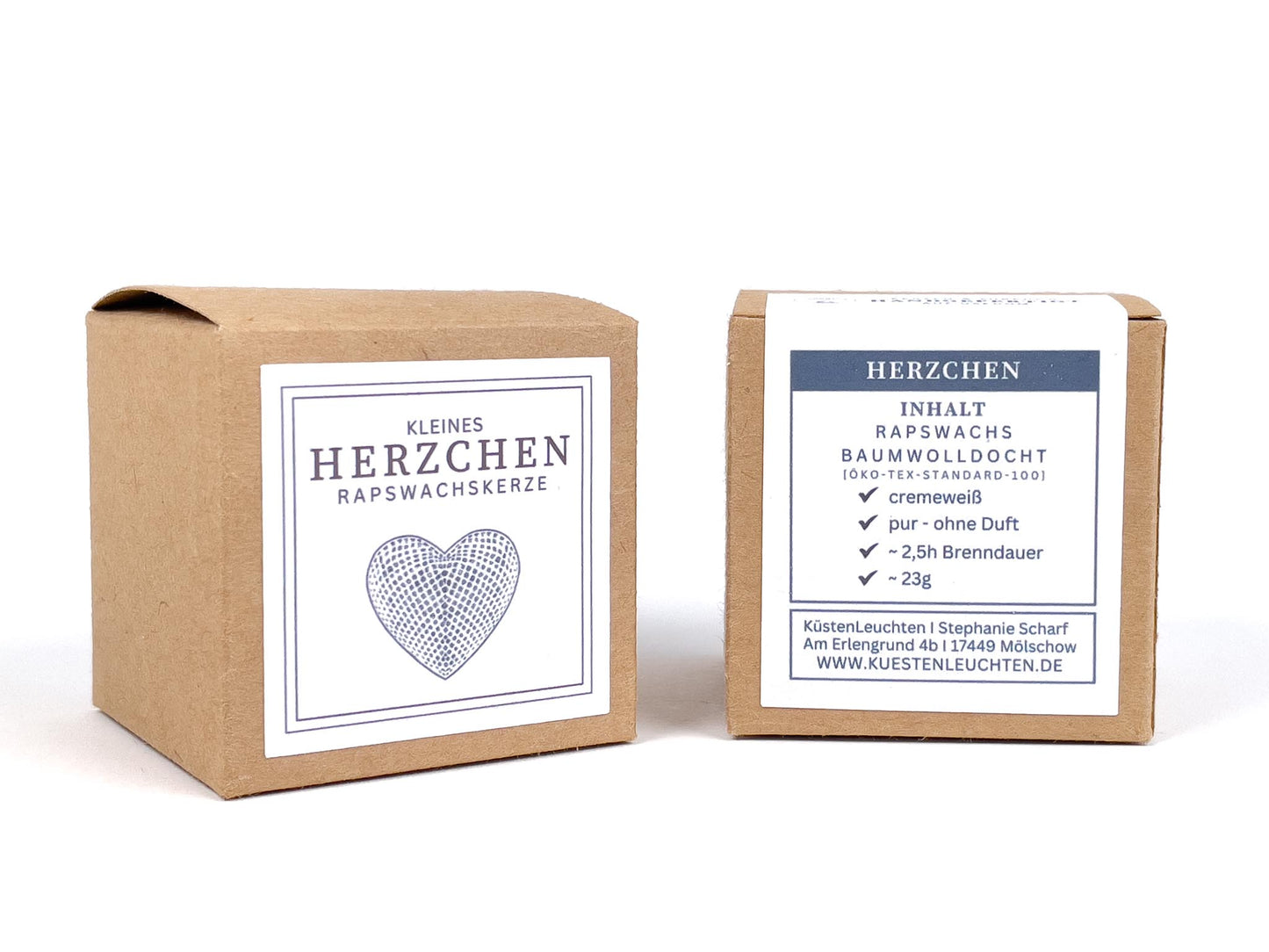 Herzchen-Kerze in Geschenkverpackung