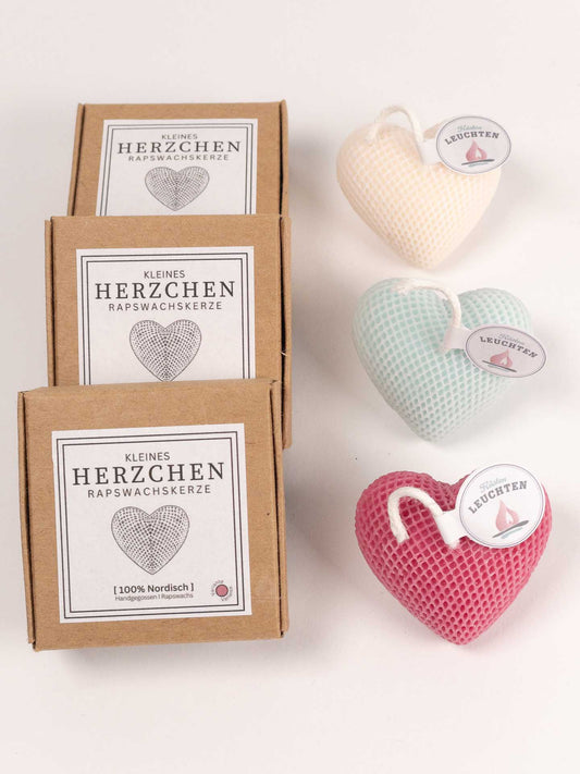 Herzchen-Kerze in Geschenkverpackung
