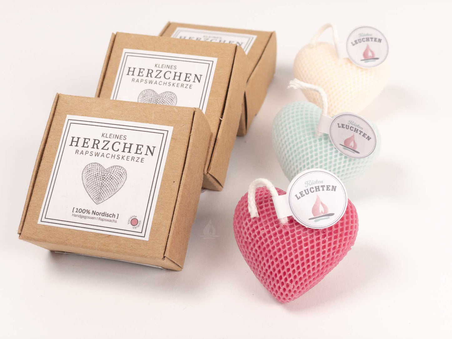 Herzchen-Kerze in Geschenkverpackung