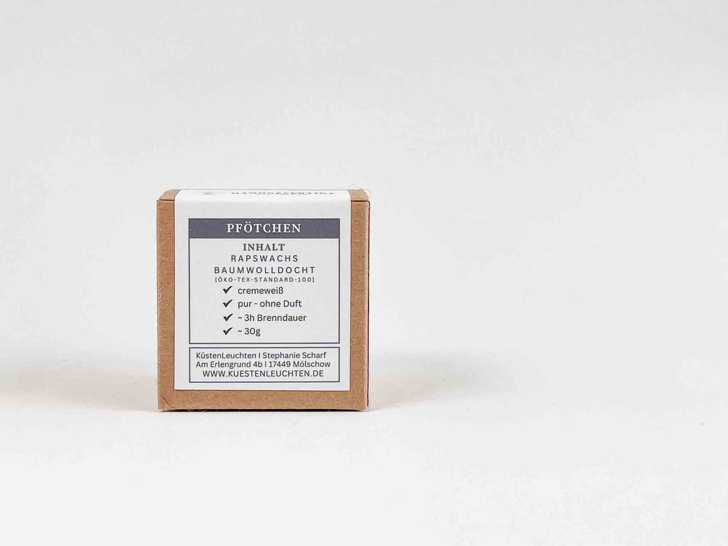 Pfötchenkerze in Geschenkverpackung