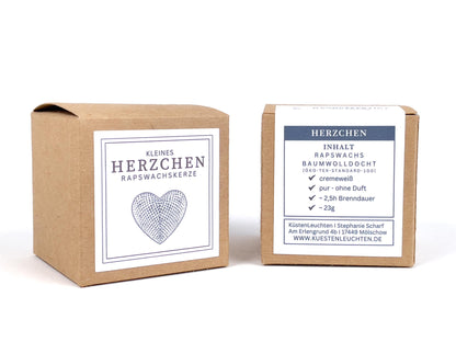 Herzchen-Kerze in Geschenkverpackung