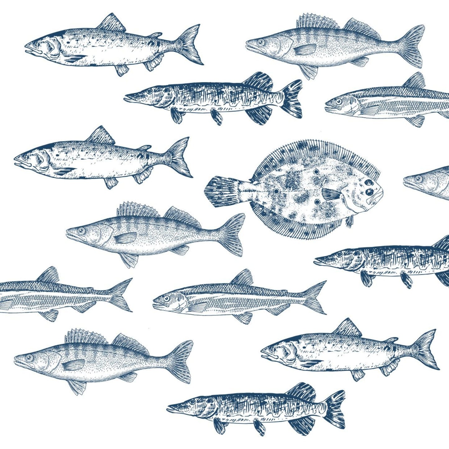 Kachel mit Fischschwarm