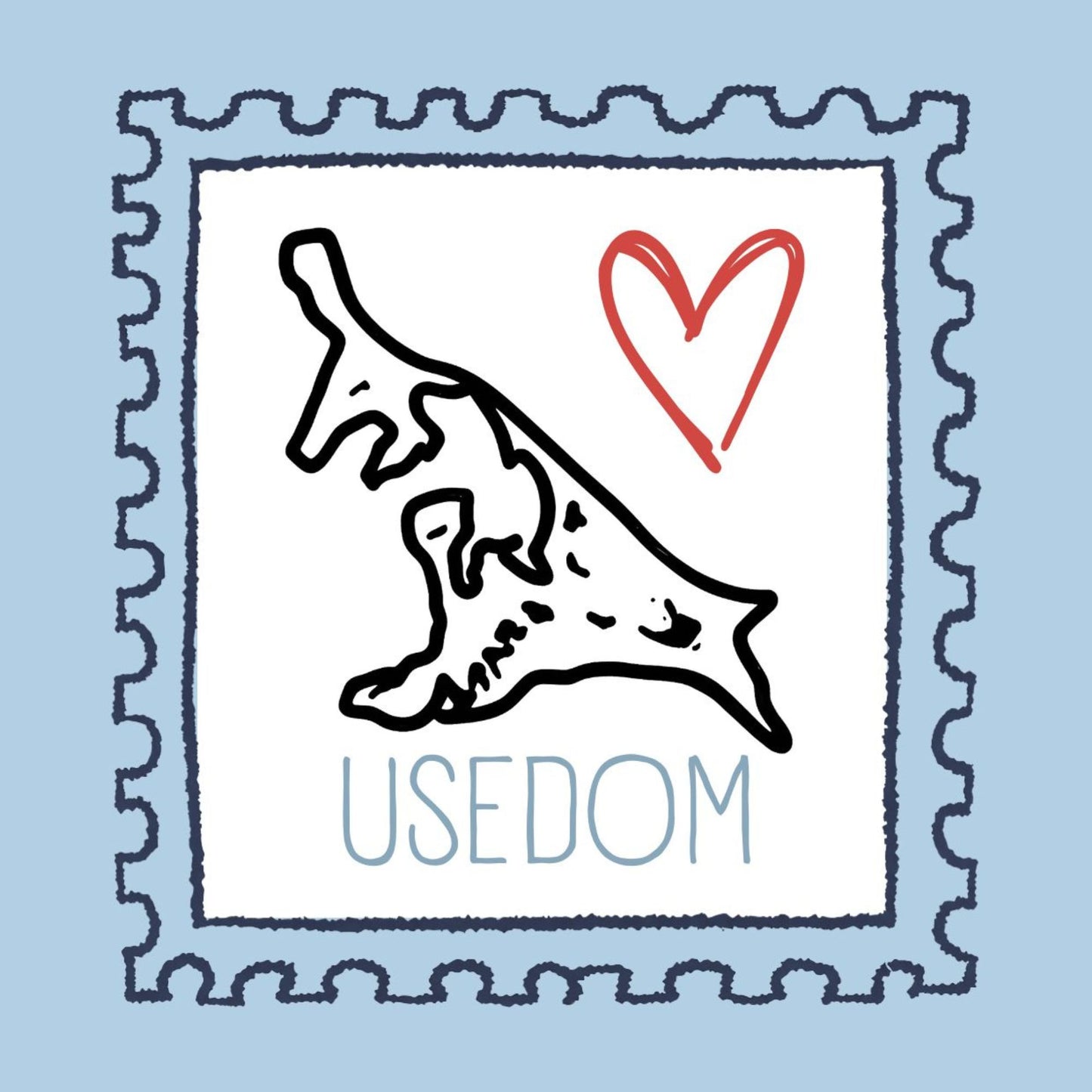 Kachel Insel Usedom als Briefmarke
