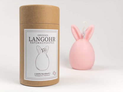 Hasenkerze mit Langohr oder Knickohr Rosa