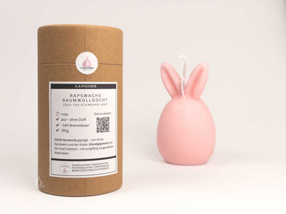 Hasenkerze mit Langohr oder Knickohr Rosa