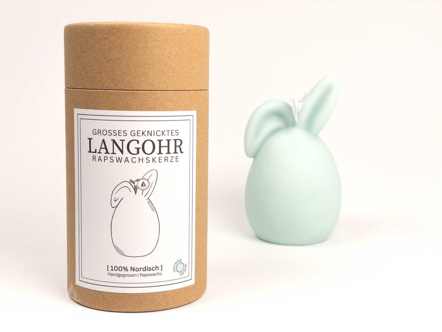 Hasenkerze mit Langohr oder Knickohr Eisblau