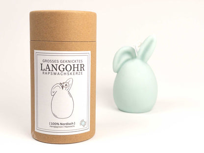 Hasenkerze mit Langohr oder Knickohr Eisblau