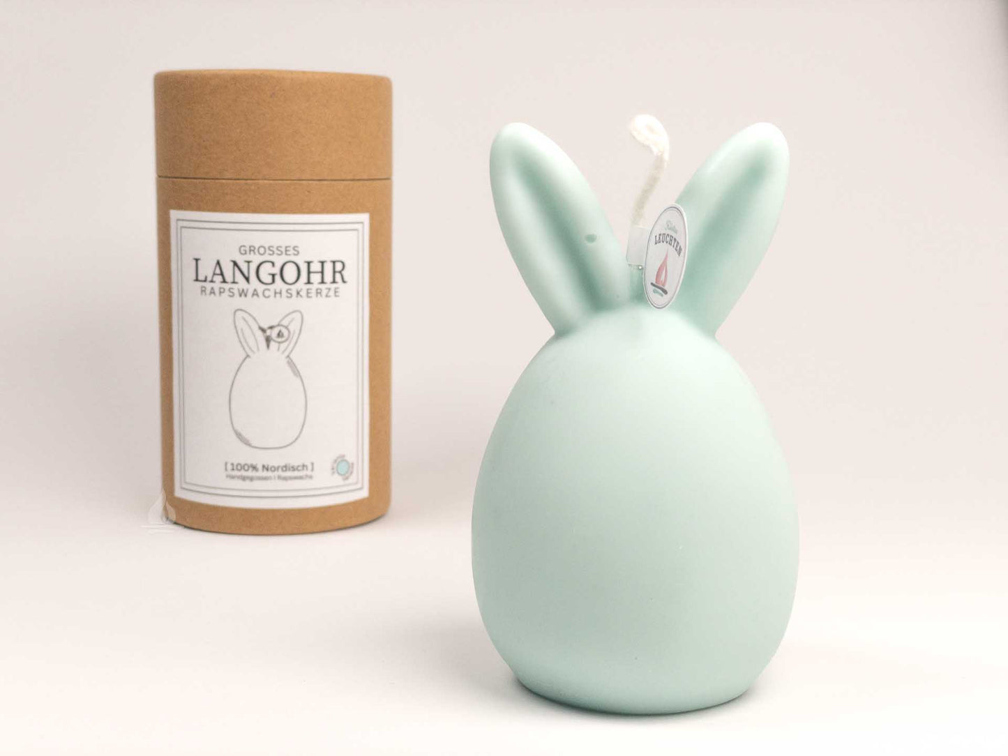 Hasenkerze mit Langohr oder Knickohr Eisblau