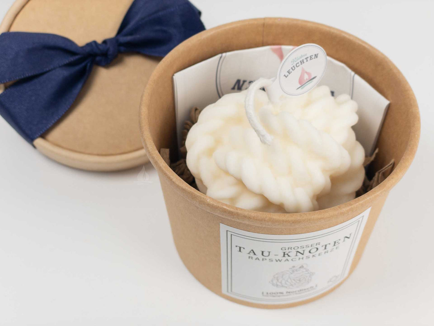 Tau-Knoten-Kerze cremeweiß