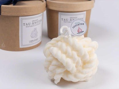 Tau-Knoten-Kerze cremeweiß