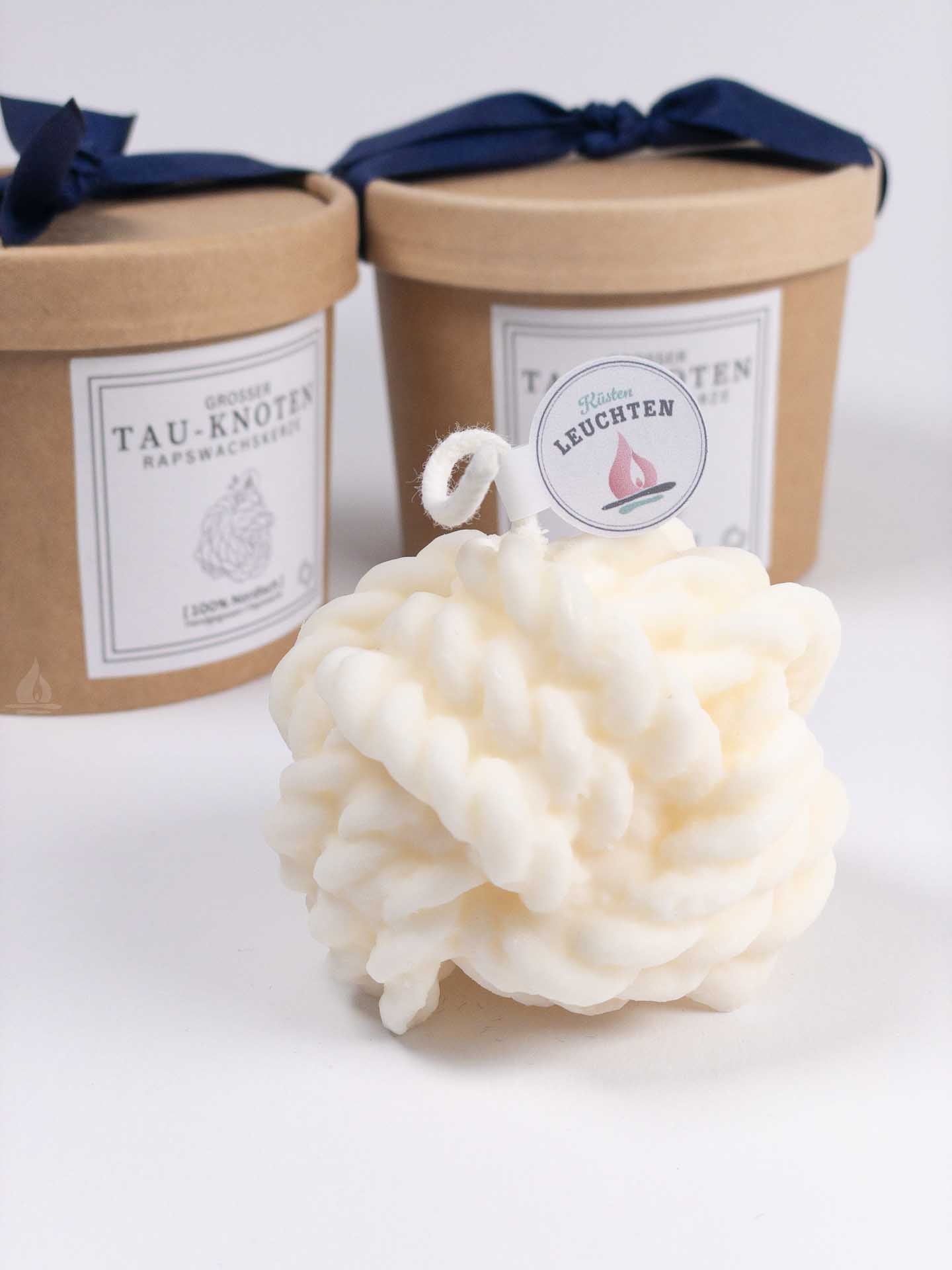 Tau-Knoten-Kerze cremeweiß