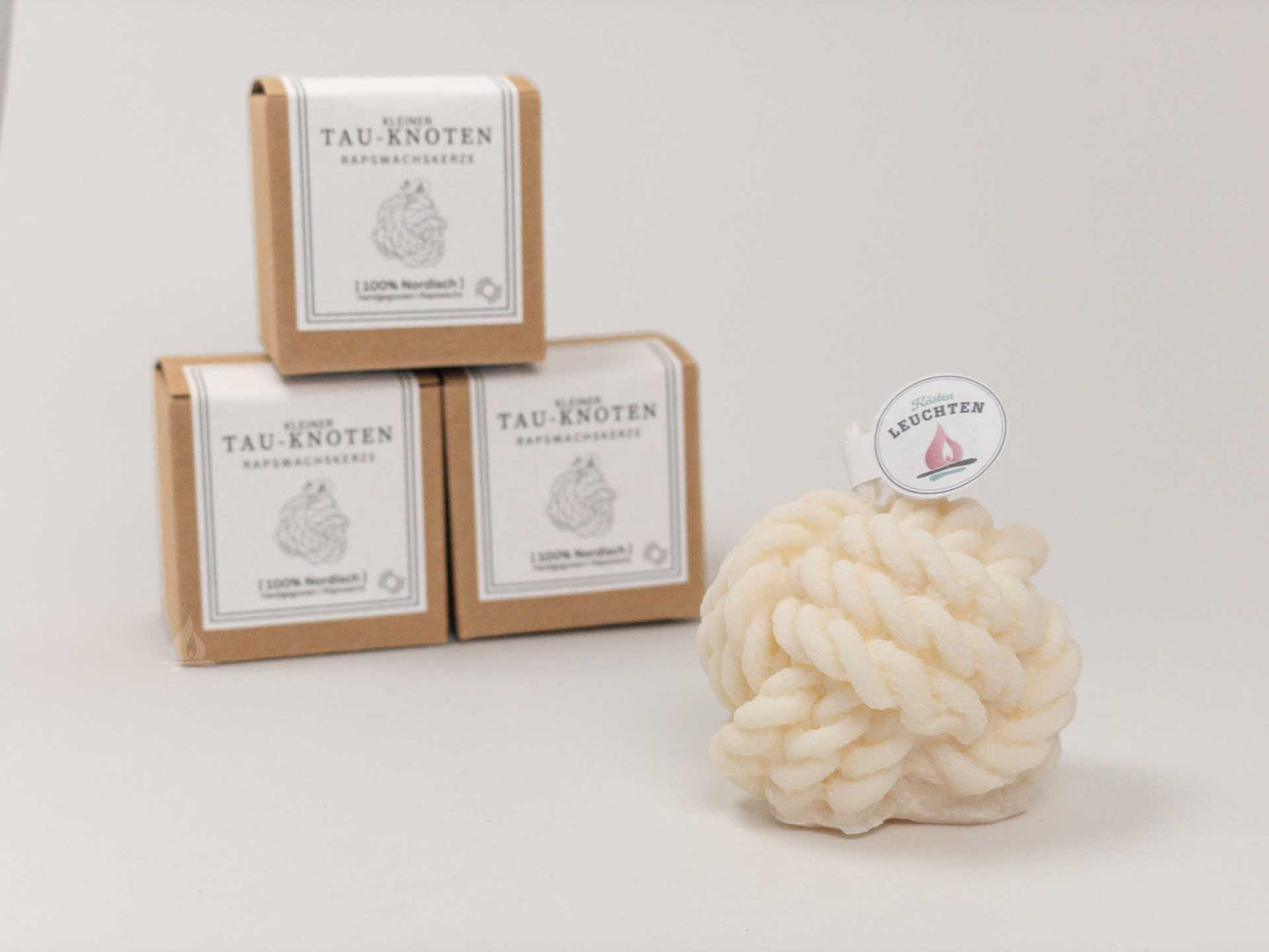 Tau-Knoten-Kerze cremeweiß